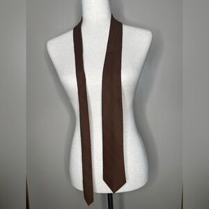 Vintage Brown Wool Tie Scottish Lambswool Made in USA Classic Menswear